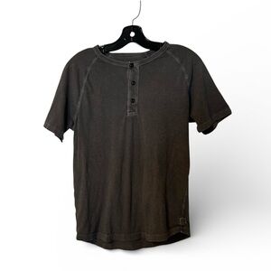 American Eagle Outfitters Washed Grey Cotton Henley Tee Men’s Small
